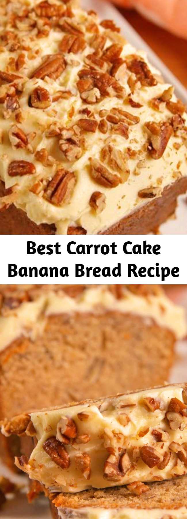 Best Carrot Cake Banana Bread Recipe - Carrot cake banana bread is the best of both baking worlds. #easy #recipe #carrotcake #bananabread #creamcheese #icing #frosting #breakfastrecipes #brunchrecipes #brunch #baking