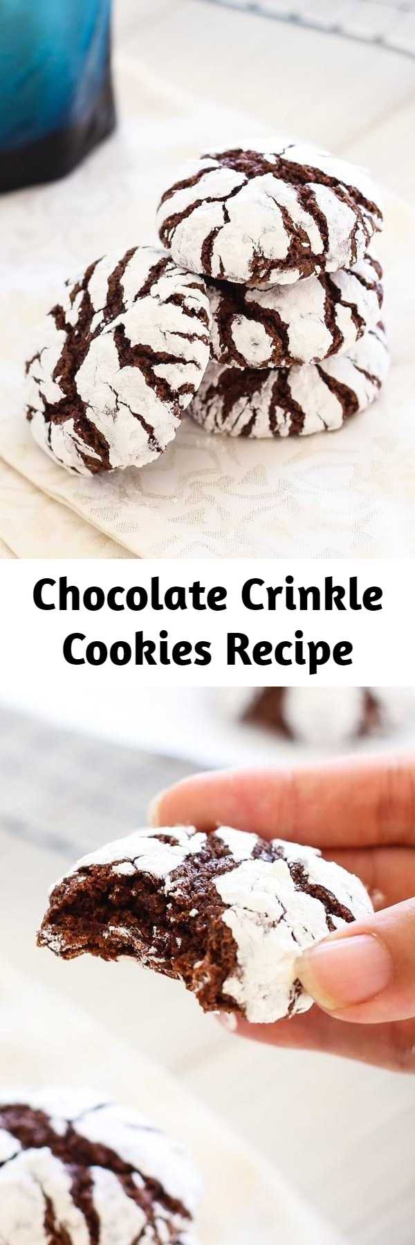Chocolate Crinkle Cookies - sweet, easy and the BEST chocolate crinkle cookie recipe with butter, cocoa and powdered sugar. Great for Christmas holidays!