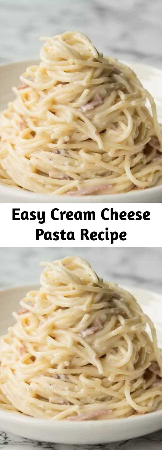 Easy Cream Cheese Pasta Recipe - Here I'll show you a secret tip to getting truly creamy Cream Cheese Pasta without the sauce drying up. With just 5 ingredients, this easy pasta dish is a total winner! #cream #cheese #creamcheese ##creamcheesepasta #pasta