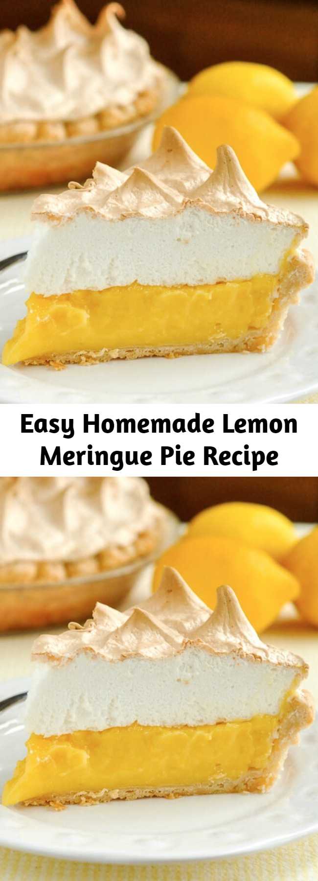 Easy Homemade Lemon Meringue Pie Recipe - If your pie comes from powder in a box, STOP! A fantastic homemade lemon meringue pie, made completely from scratch, tastes much better and is actually just as easy to prepare.