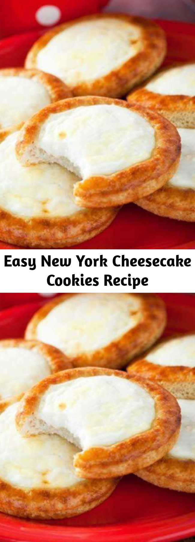 Easy New York Cheesecake Cookies Recipe - What could possibly be better than a slice of New York style cheesecake? How about jamming the whole thing together into cookie form!
