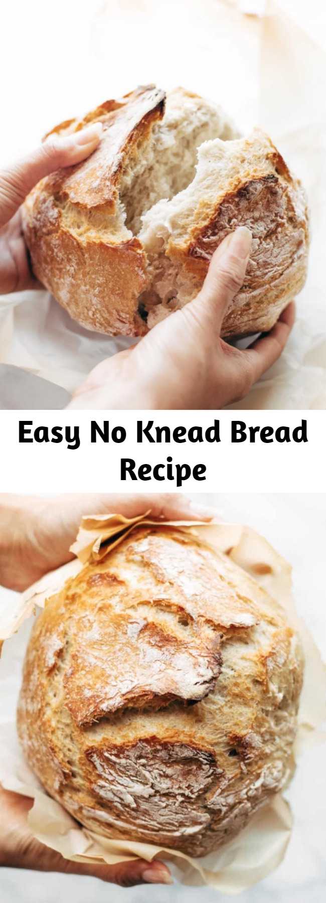 Easy No Knead Bread Recipe - Miracle No Knead Bread! this is SO UNBELIEVABLY GOOD and ridiculously easy to make. crusty outside, soft and chewy inside – perfect for dunking in soups! #bread #easy #recipe #noknead