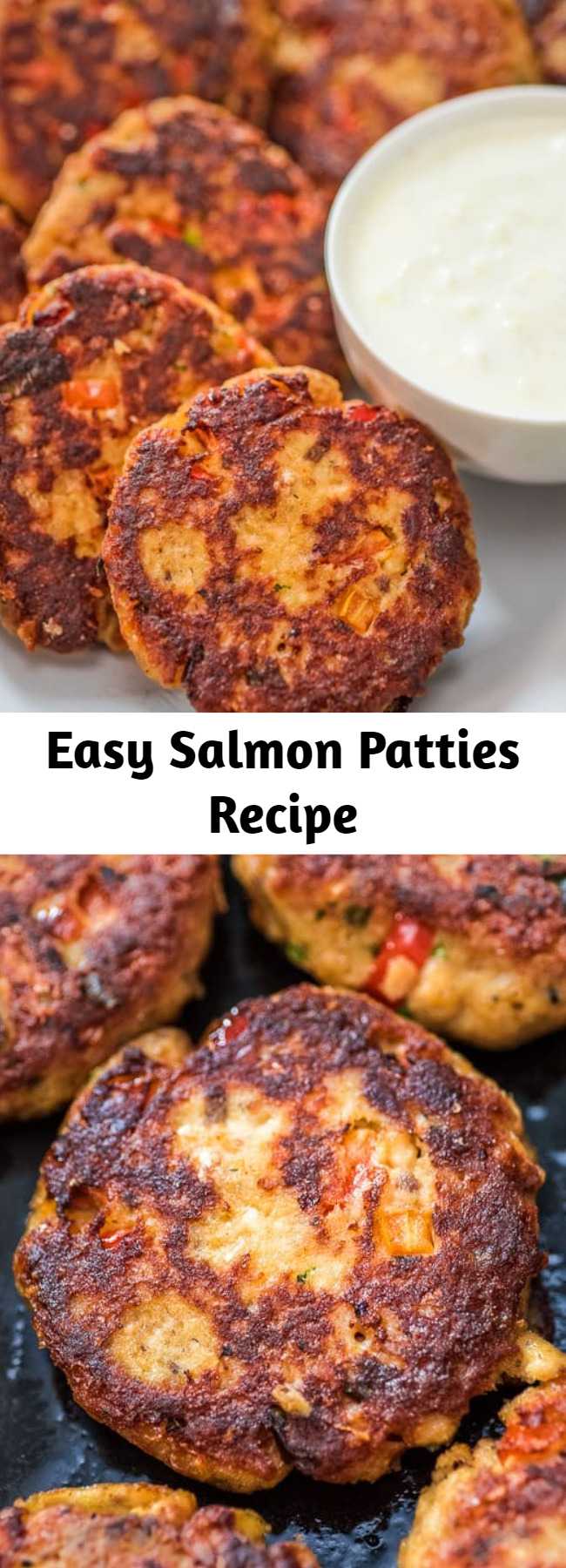 Easy Salmon Patties Recipe - This Easy Salmon Patty recipe is definitely a keeper. Made with canned salmon and simple ingredients, you’ll want to make it again and again. #dinner #lunch #salmon #fish #seafood #recipeoftheday