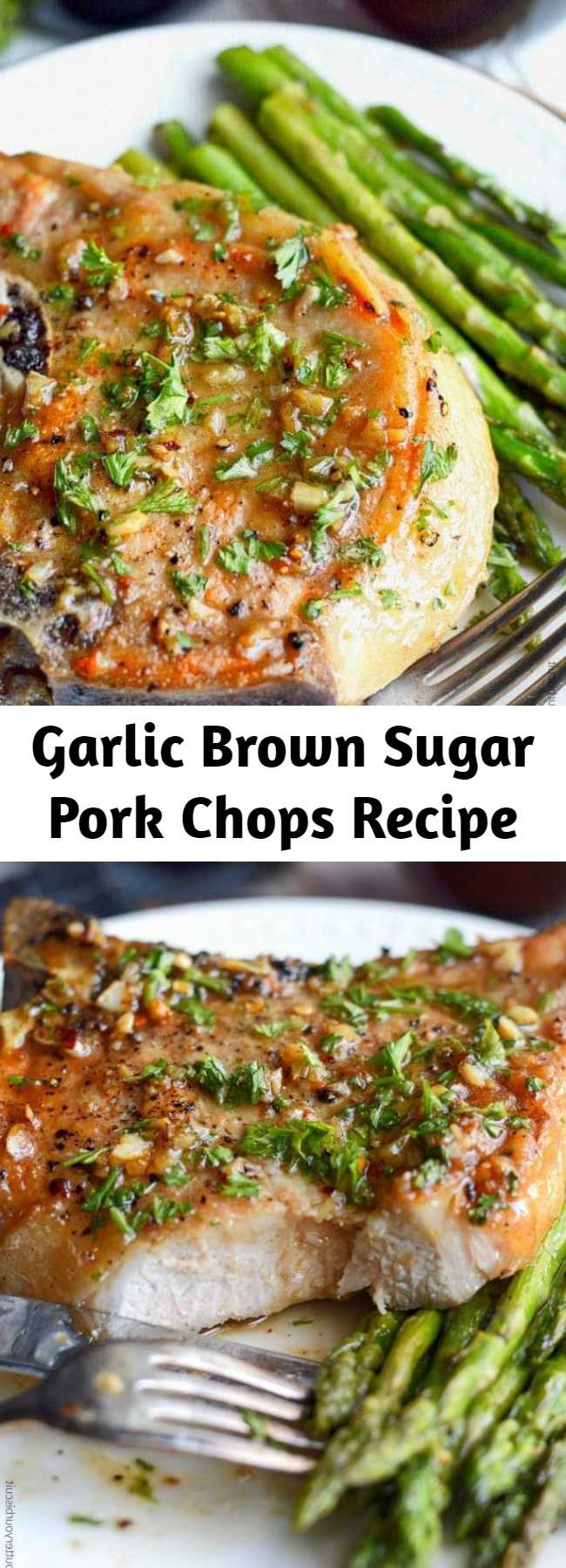 Garlic Brown Sugar Pork Chops Recipe - These Garlic Brown Sugar Pork Chops are such a delicious blend of flavors, and is sure to be a new family favorite!
