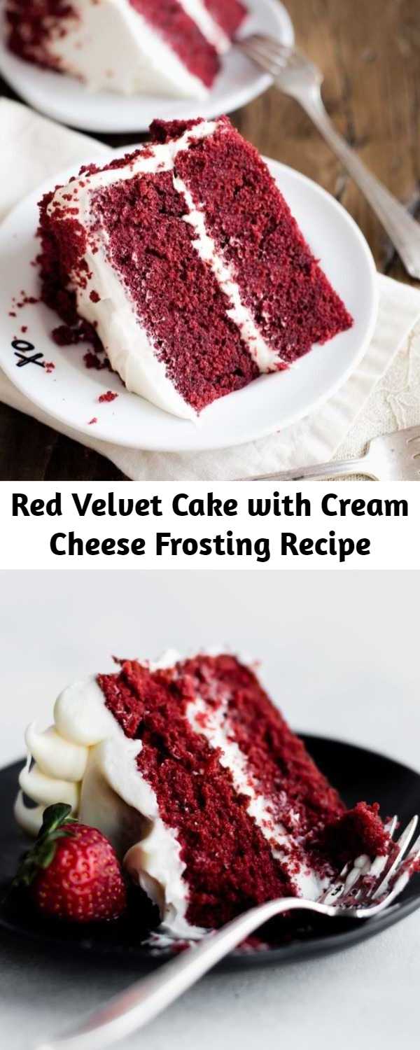 Red Velvet Cake with Cream Cheese Frosting Recipe - Red velvet cake is much more than vanilla cake tinted red. This recipe produces the best red velvet cake with superior buttery, vanilla, and cocoa flavors, as well as a delicious tang from buttermilk. My trick is to whip the egg whites, which guarantees a smooth velvet crumb.