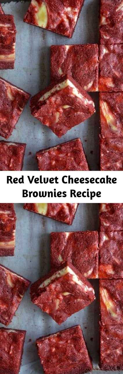 Red Velvet Cheesecake Brownies Recipe - These brownies are the most requested dessert for family gatherings! I’ve repeatedly shared the recipe and have received nothing but amazing reviews from everyone that makes them. Everyone assumes they are complex to make and it totally blows my image once they see how simple it is!