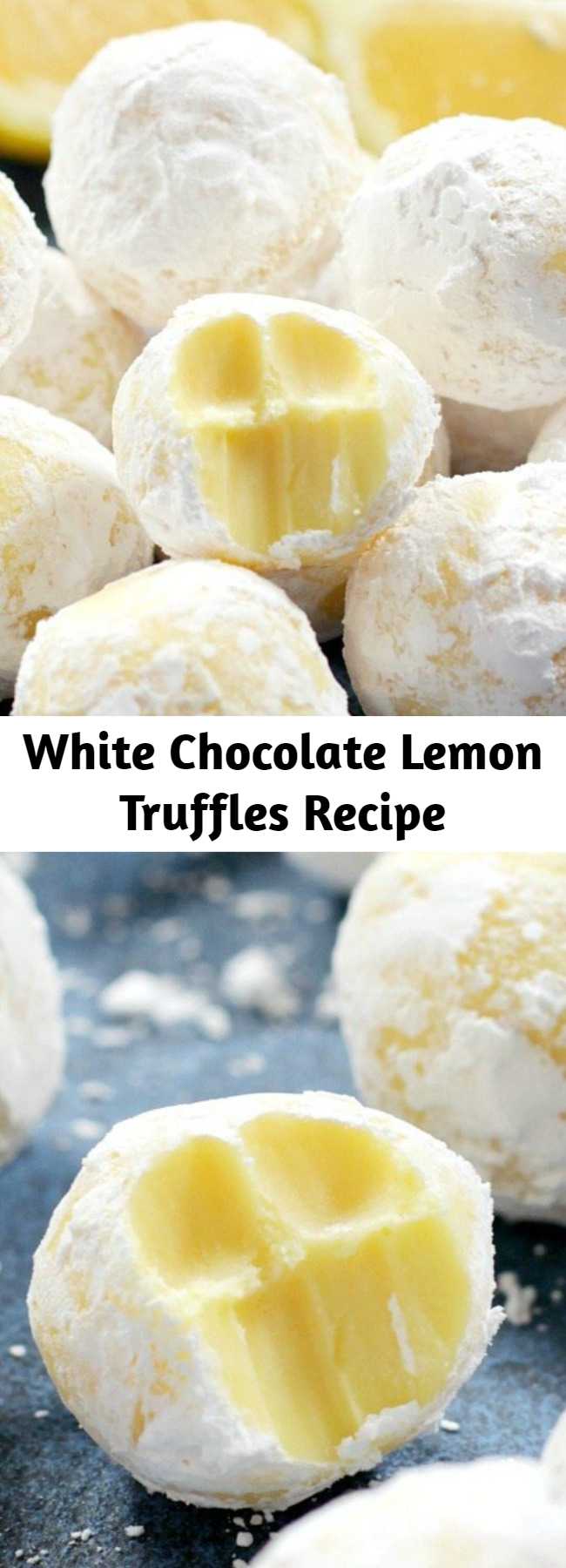 White Chocolate Lemon Truffles Recipe - These creamy White Chocolate Lemon Truffles will become a new holiday favorite! Perfect for gift giving or including on a cookie tray.