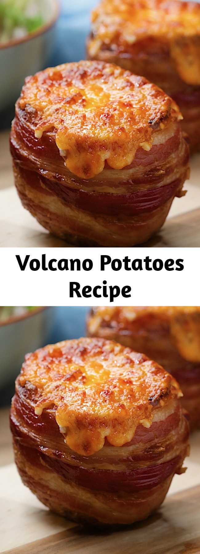 Volcano Potatoes Recipe - These cheese-stuffed cheese potatoes are everything you want in a savoury snack!