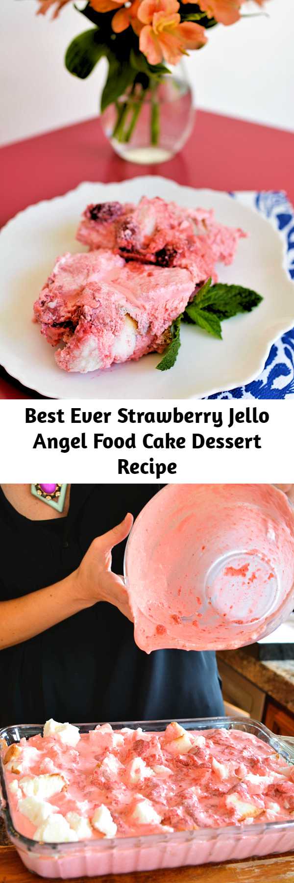 Best Ever Strawberry Jello Angel Food Cake Dessert Recipe