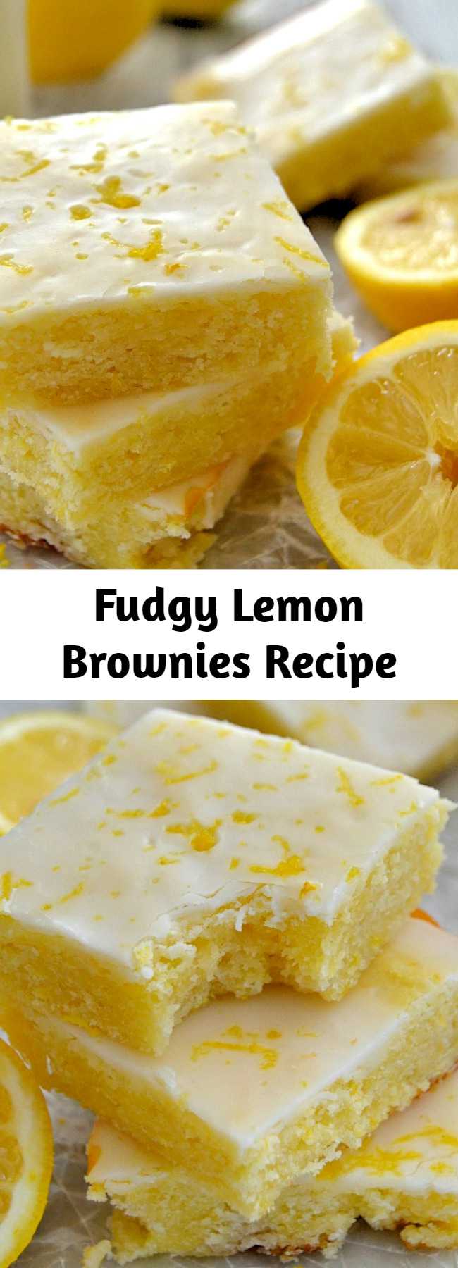 These Glazed Fudgy Lemon Brownies are incredible! Soft, chewy, moist, fudgy and packed with fresh lemon flavor!