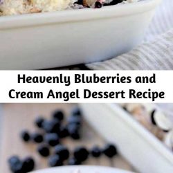 This heavenly blueberry angel food cake dessert is so light and delicious! It makes the perfect ending to any meal – everyone always asks for the recipe!