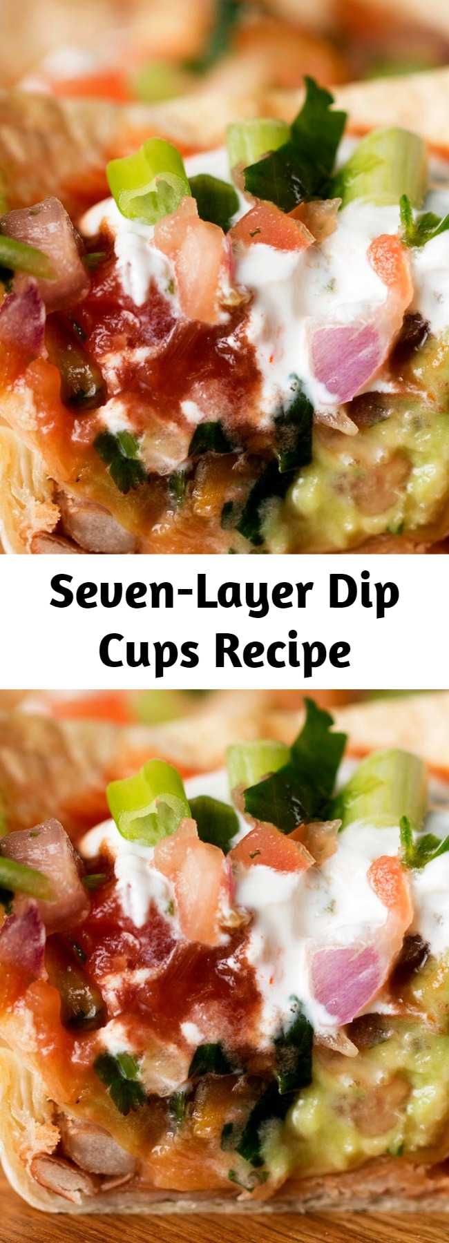 Seven-Layer Dip Cups Recipe - These recipe is amazing!!! The whole family loves them. Really fast, easy, and tasty snacks.