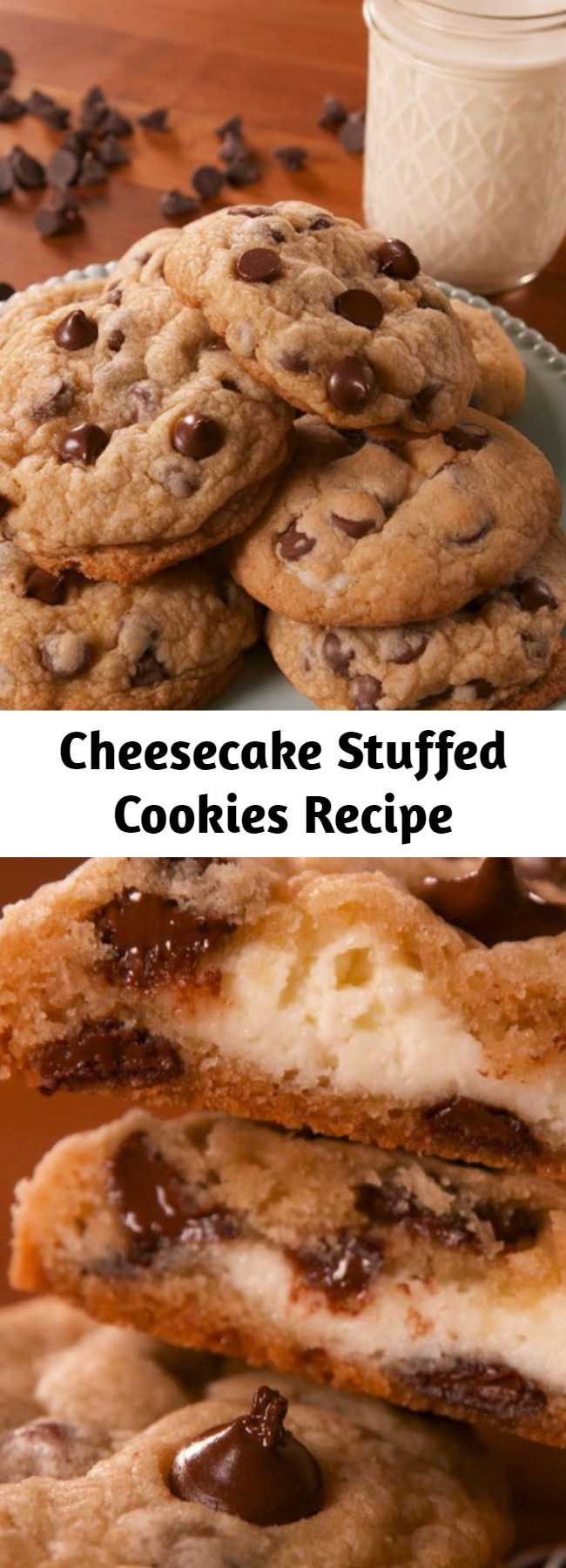 Cheesecake Stuffed Cookies Recipe - Have your cheesecake and your cookie too. #food #easyrecipe #baking #dessert #cookies