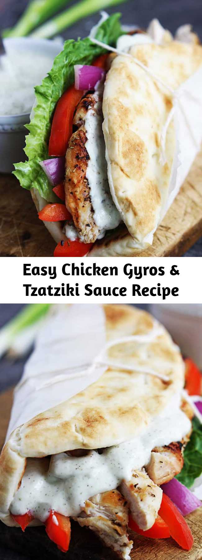 Easy Chicken Gyros & Tzatziki Sauce Recipe - Quick Greek-style chicken gyros you can whip up on busy nights in just 20 minutes, these are a family favorite!