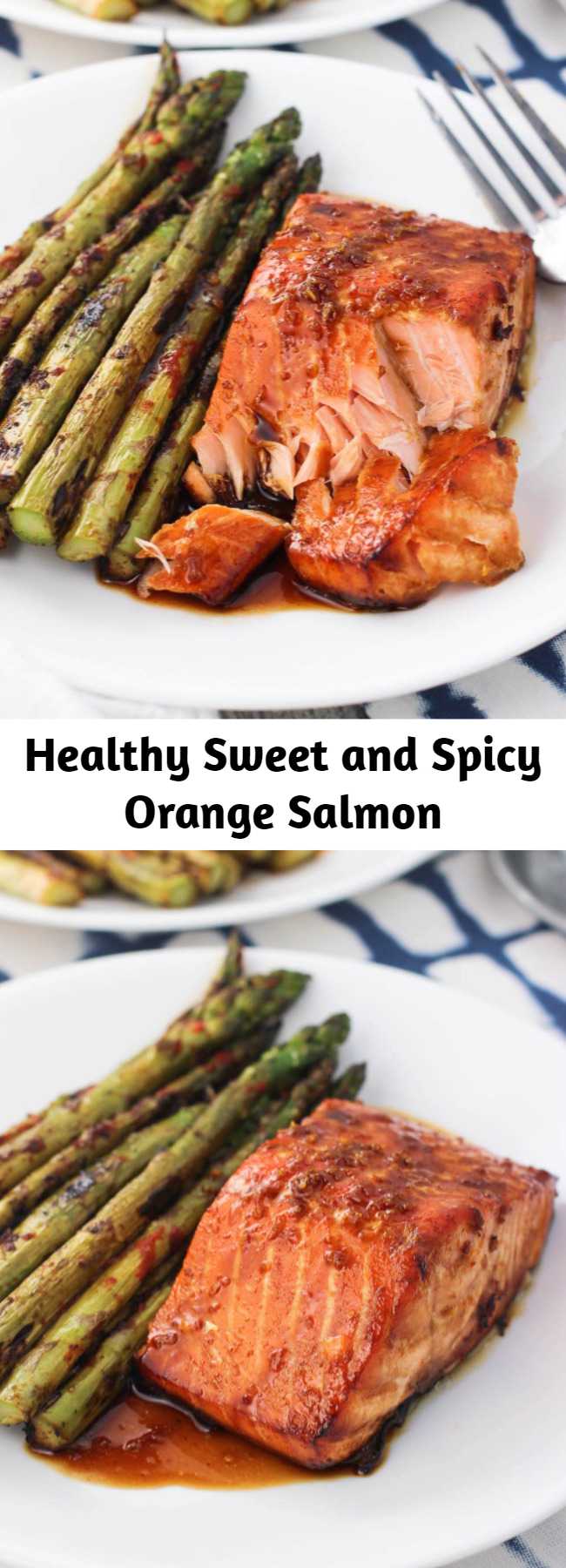 Healthy Sweet and Spicy Orange Salmon - Today I’m excited to share one of my recent favorite dinners - sweet and spicy orange salmon. It's a healthy dinner idea that is quick and easy.