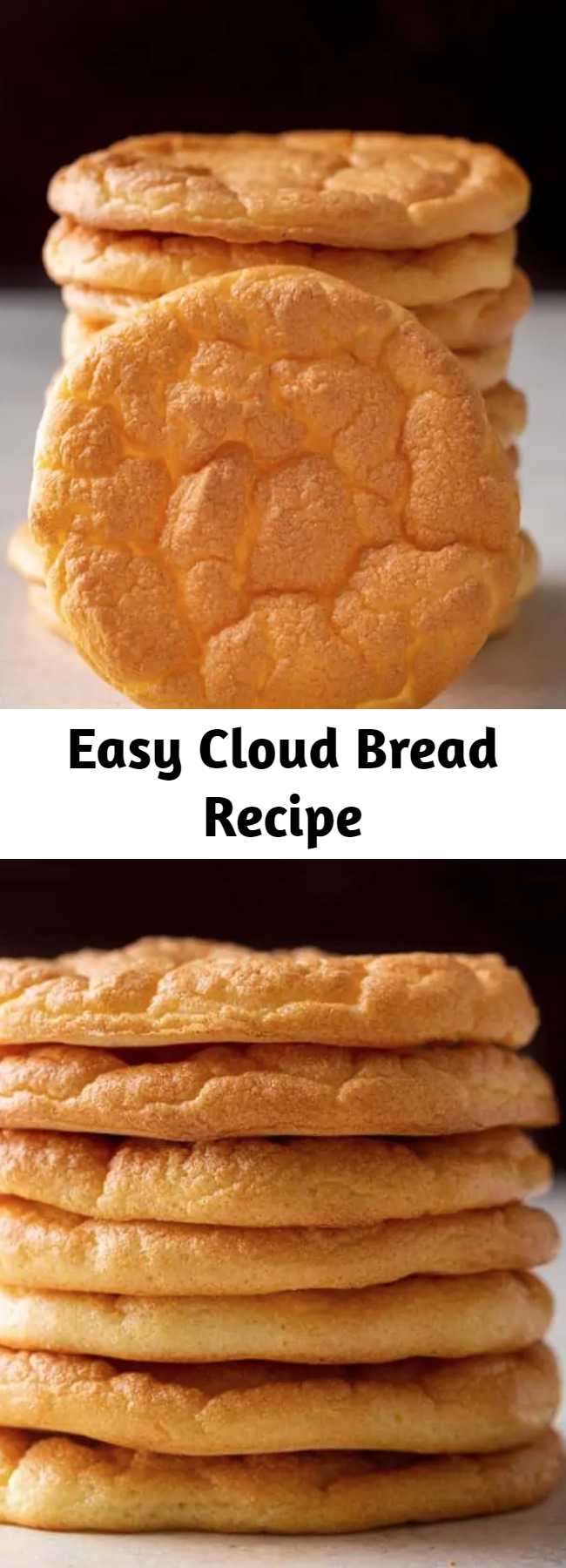 Easy Cloud Bread Recipe - This simple cloud bread recipe is a low carb, keto friendly option that is light, fluffy, and great for sandwiches. #bread #baking #lowcarb #keto #glutenfree