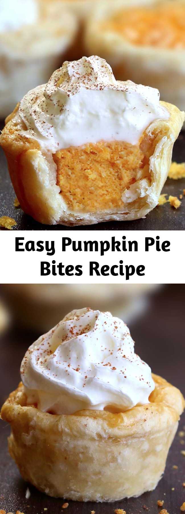 Easy Pumpkin Pie Bites Recipe - All the flavors of Homemade Pumpkin Pie packed into perfect portable fall dessert.