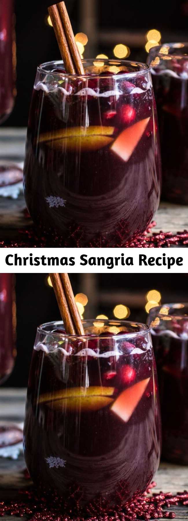 Easy Christmas Sangria Recipe - No holiday party is complete without a festive drink, and this wintry sangria is just what your guests need to stay holly and jolly. Plus, it can be prepared ahead of time so you can focus on getting the rest of the party set up—now that’s what we call a Christmas miracle! It’s easy and festive!