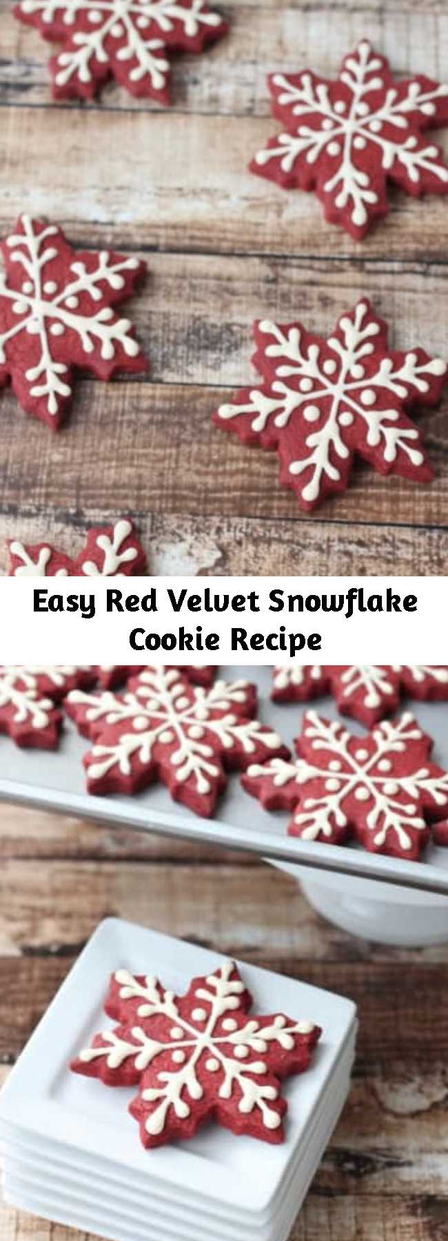 Easy Red Velvet Snowflake Cookie Recipe - These Red Velvet Snowflake Cookies are just perfect to make as soon as the cool weather hits!