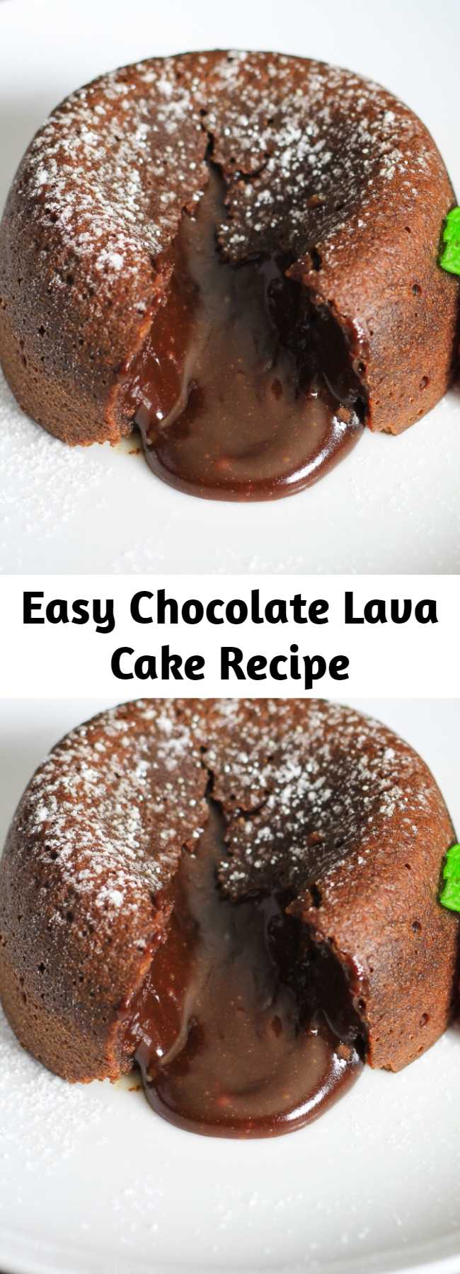 Easy Chocolate Lava Cake Recipe - This chocolate lava cake is so rich, fudgy, and downright indulgent. You won’t believe how easy this heavenly chocolate dessert is to make! Decadent molten chocolate lava cake that goes perfectly with a scoop of ice cream. 