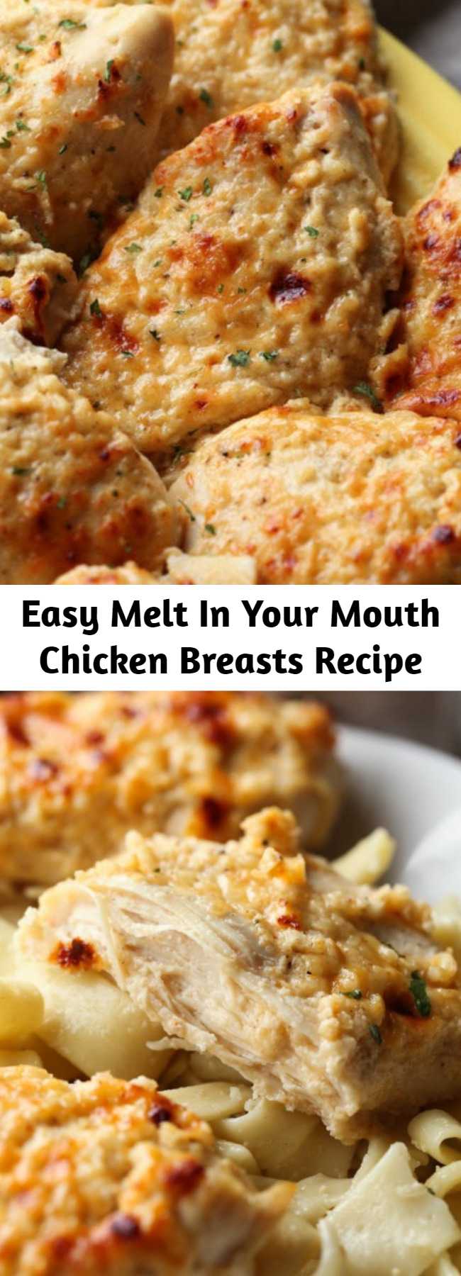 Easy Melt In Your Mouth Chicken Breasts Recipe - MIYM Chicken is a family favorite dinner. Simple, flavorful, and tender chicken recipes are always a welcome addition in my weeknight dinner rotation! Simply top the chicken with the cheese mixture and bake. The entire family will love this quick and easy recipe! #chicken #dinnerideas #easydinner #familymeals