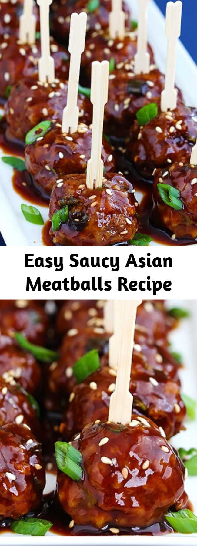 Easy Saucy Asian Meatballs Recipe - You will love this delicious saucy Asian meatballs recipe! It’s so flavorful, saucy, and perfect for game day or as an appetizer for special occasions.