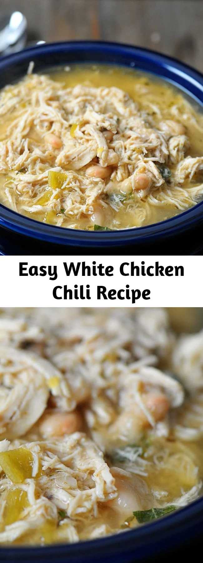 Easy White Chicken Chili Recipe - This White Chicken Chili recipe makes a delicious meal full of spicy chili flavor, chicken and white beans. You’ll love the ease of this stovetop, slow cooker and Instant Pot White Chicken Chili!