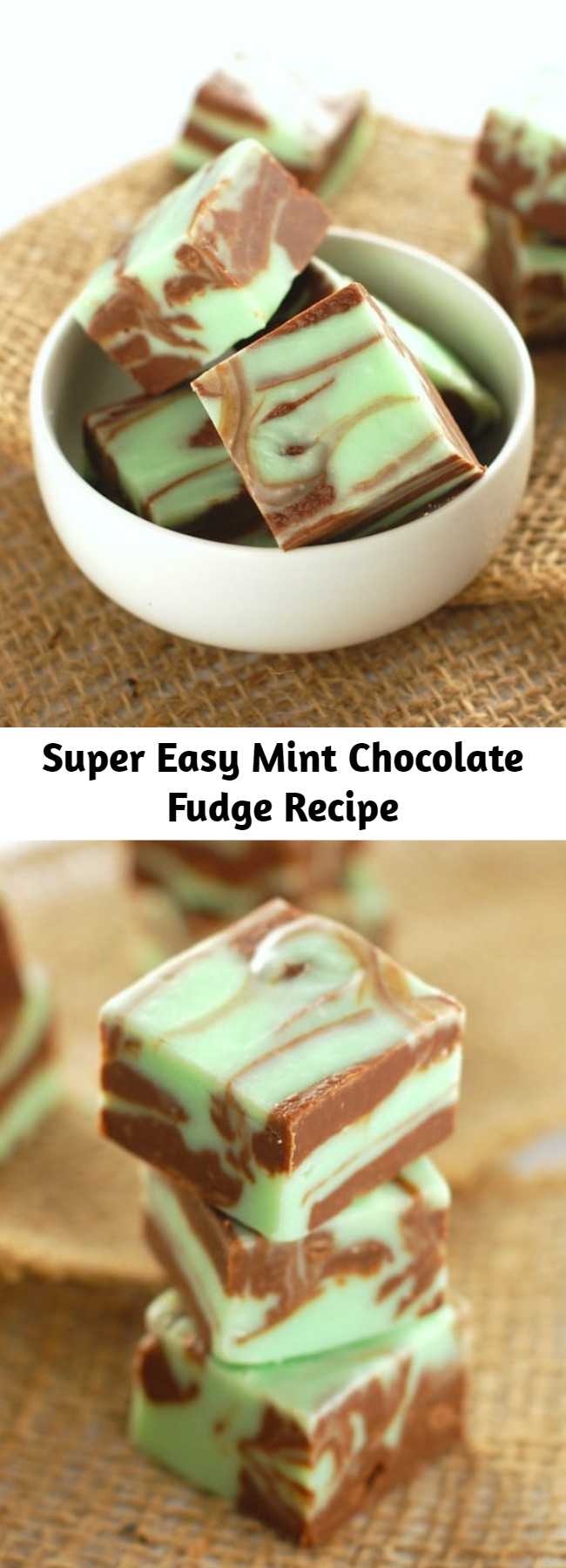 Super Easy Mint Chocolate Fudge Recipe - A simple fudge recipe that looks fancy and tastes amazing!