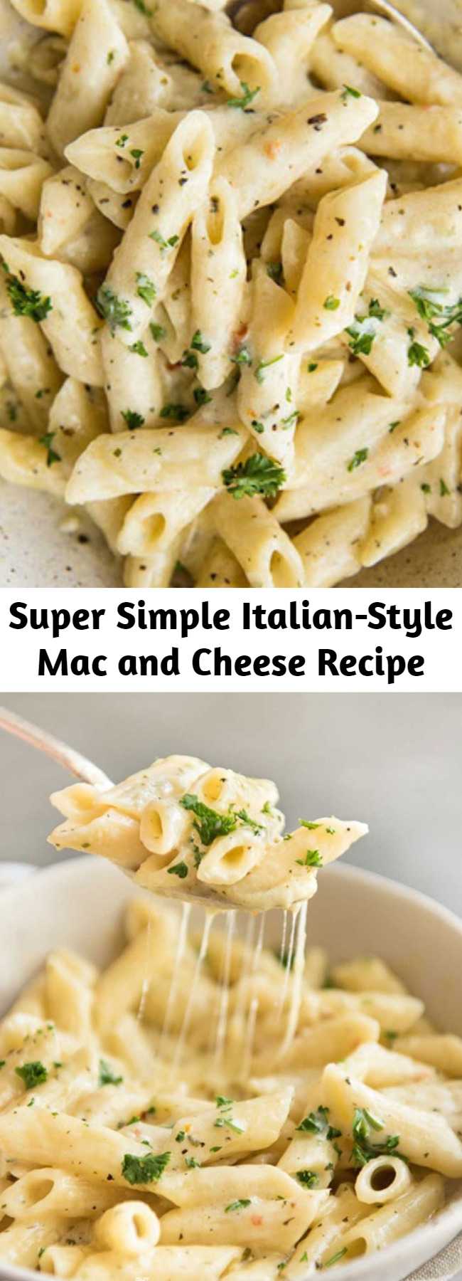Super Simple Italian-Style Mac and Cheese Recipe - Super Simple Mac & Cheese Italian Style is a go to recipe around here. With just 7 ingredients and 15 minutes you can have this fantastic dinner on the table. It is the ultimate left-over and weeknight dinner helper. #MacAndCheese #SimpleDinner