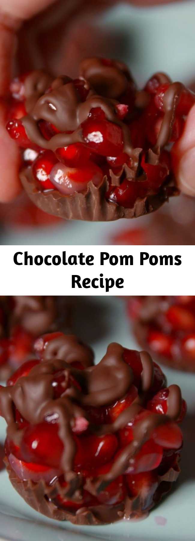 Chocolate Pom Poms Recipe - Looking for the best Chocolate Pomegranate snack? These clusters are the best. This is the healthy dessert you need right now.
