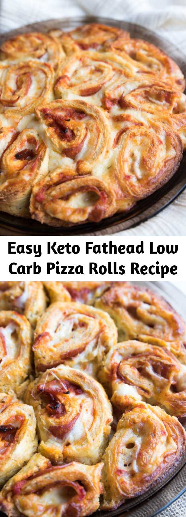 Easy Keto Fathead Low Carb Pizza Rolls Recipe - These are THE BEST KETO FATHEAD LOW CARB PIZZA ROLLS you will have taste! The texture is pretty amazing considering they are grain free, gluten free, nut free and low carb! 