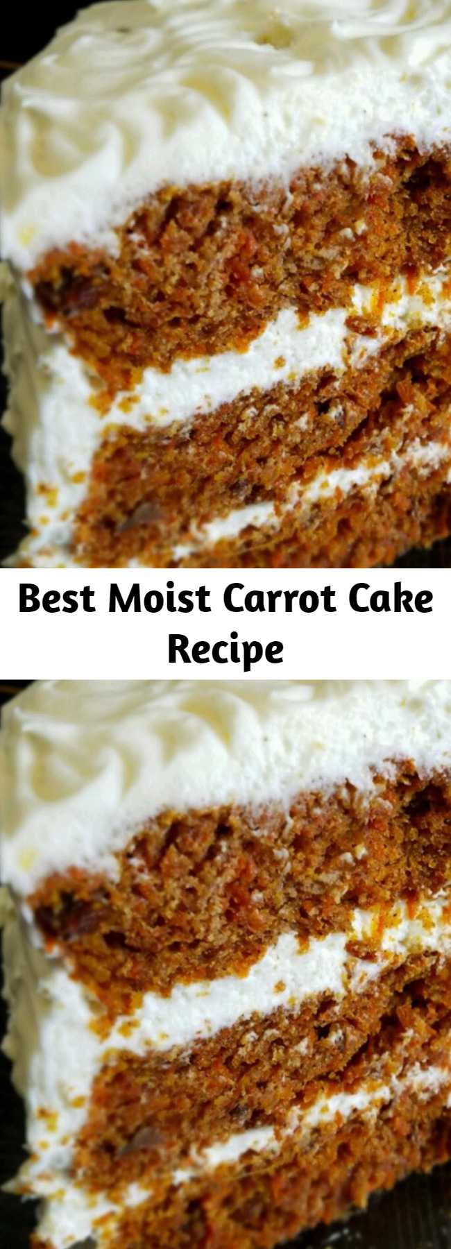 Best Moist Carrot Cake Recipe - A moist and flavorful recipe that makes a large quantity of cake. I have been hounded to make this cake time and time again.