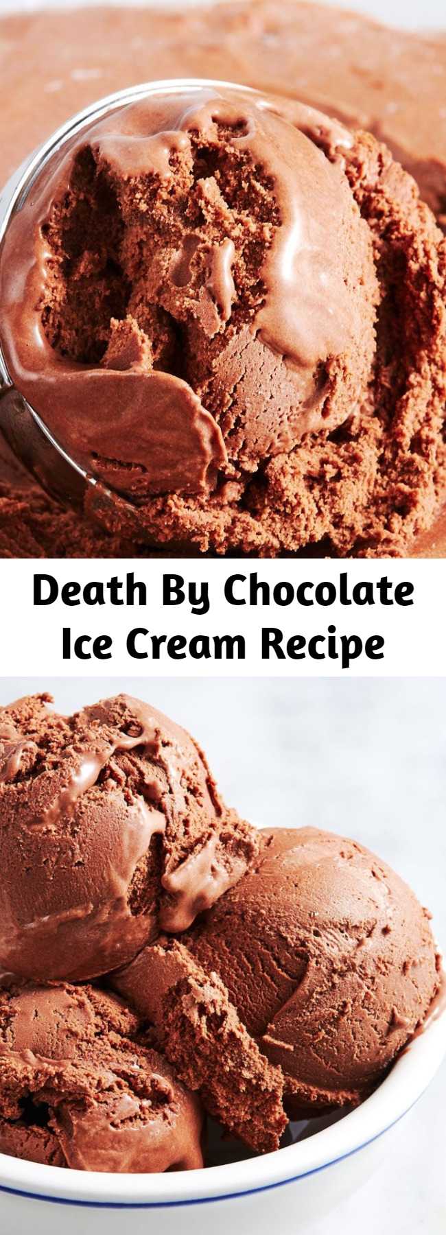 Death By Chocolate Ice Cream Recipe - Forget the freezer aisle and try your hand at homemade Chocolate Ice Cream with this recipe.