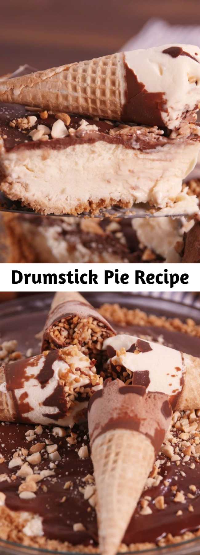 Drumstick Pie Recipe - The sugar cone crust on this Drumstick pie is pure genius. Never sick of Drumsticks.