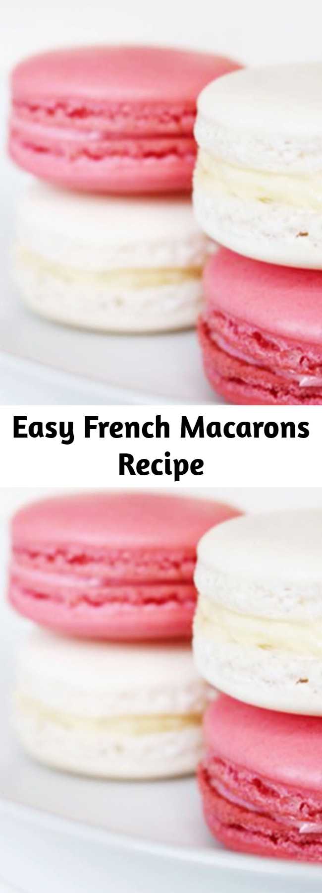 Easy French Macarons Recipe - These charming little cookies have become a total dessert craze thanks to our French friends across the pond. Macarons are a sugary and delicious treat perfect for tea parties, bridal showers, and basically any festive occasion you can think of. Don't be intimidated by their seemingly difficult recipe requirements, because our guide to baking and assembling the basic French macaron is fool proof!