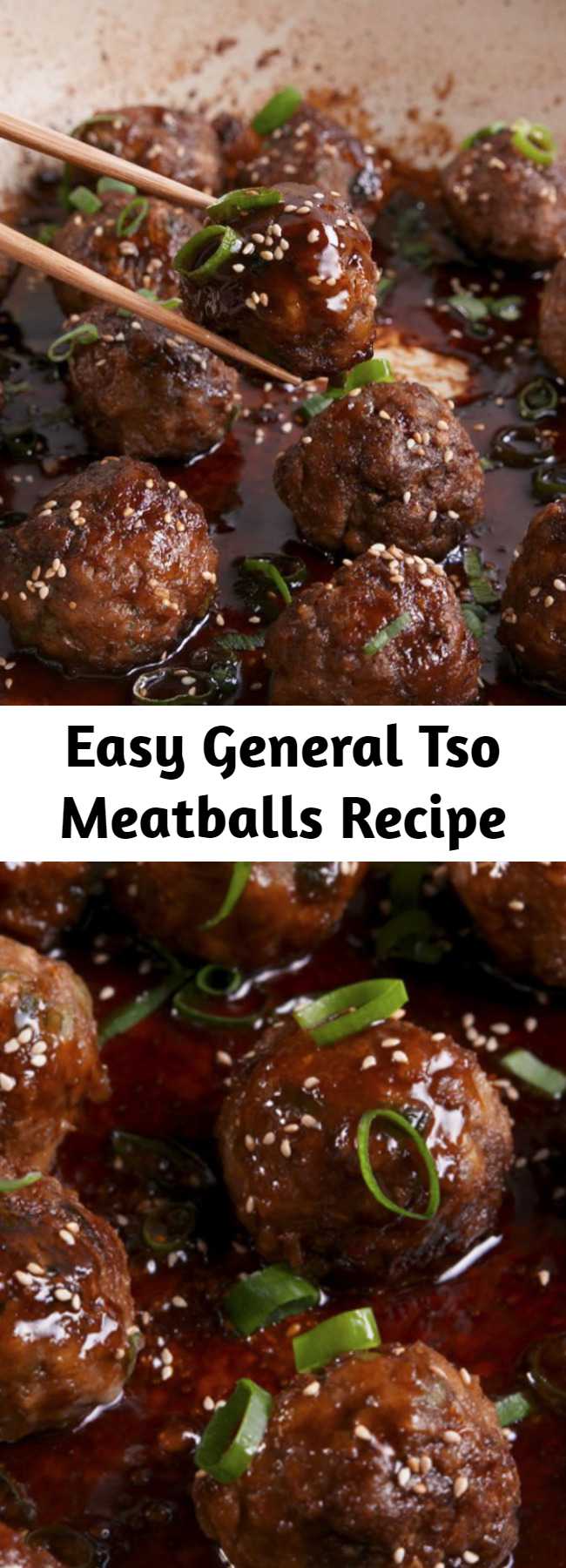 Easy General Tso Meatballs Recipe - Skip the takeout and create your own version as a meatball. #food #easyrecipe #dinner #familydinner #ideas