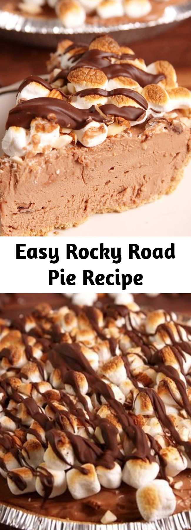 Easy Rocky Road Pie Recipe - Turn your favorite ice cream flavor into a no-bake pie with this easy recipe for rocky road pie.