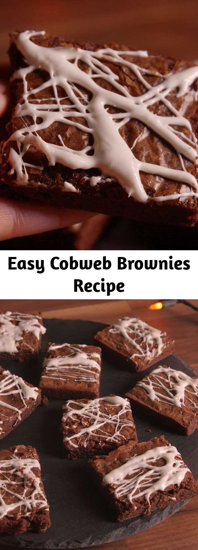 Easy Cobweb Brownies Recipe - Here's the super easy way to dress up a box of brownies.