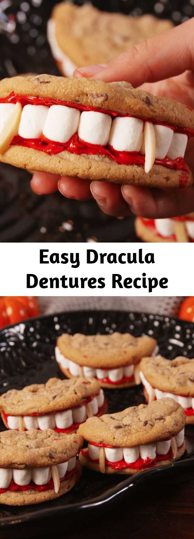Easy Dracula Dentures Recipe - The only tasty dentures. Look at those marshmallowy whites.
