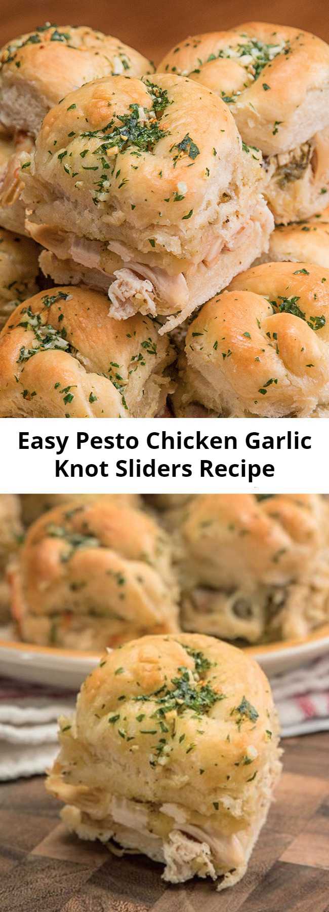 Easy Pesto Chicken Garlic Knot Sliders Recipe
