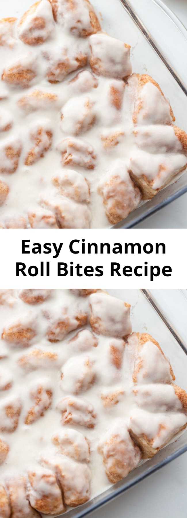 Easy Cinnamon Roll Bites Recipe - Ooey, gooey Cinnamon Roll Bites give you all the great taste of a cinnamon roll without all the work! They take no time at all to make and will vanish quicker than a blink of an eye.