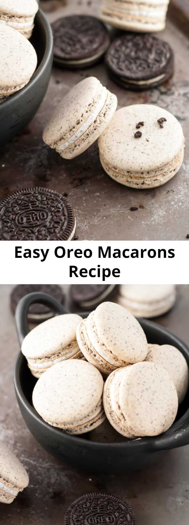 Easy Oreo Macarons Recipe - Turn your favourite store-bought classics into something even more decadent with these delicate Oreo macarons.