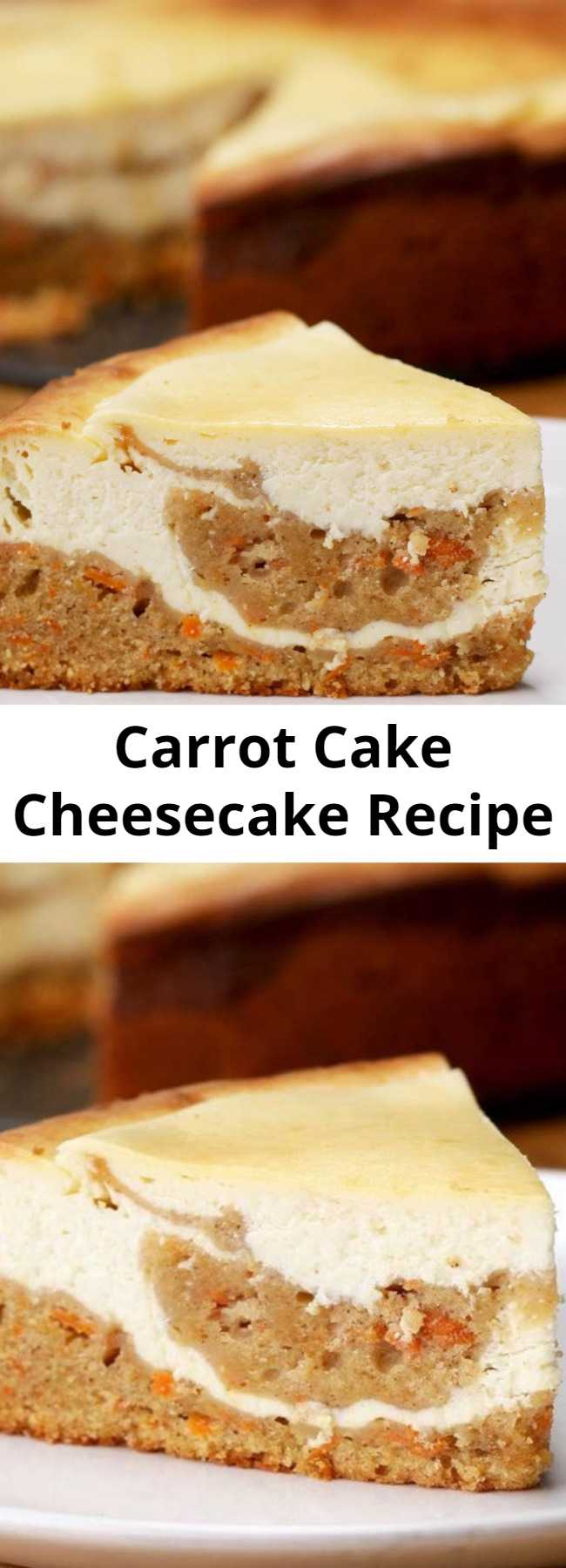 Carrot Cake Cheesecake Recipe - Two of my favorite cakes come together to make the ultimate spring dessert, this decadent carrot cake cheesecake. If you like carrot cake or cheesecake, you have to try this one! It’s an elegant dessert that is certain to impress. It would be perfect to make for Easter or an upcoming birthday. Really, who wouldn’t love this?