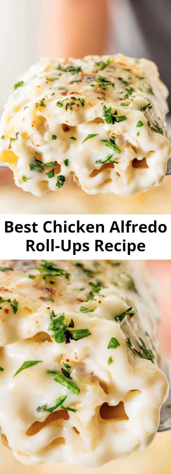 Best Chicken Alfredo Roll-Ups Recipe - Chicken alfredo roll-ups are a dreamy, creamy weeknight dinner masterpiece.