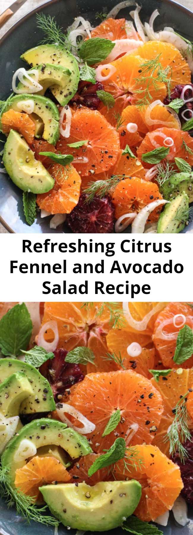Refreshing Citrus Fennel and Avocado Salad Recipe - Now, I’ve made renditions of this recipe plenty of times in the past, but never with this many different styles of antioxidant-filled, Vitamin C-packed, oranges.
