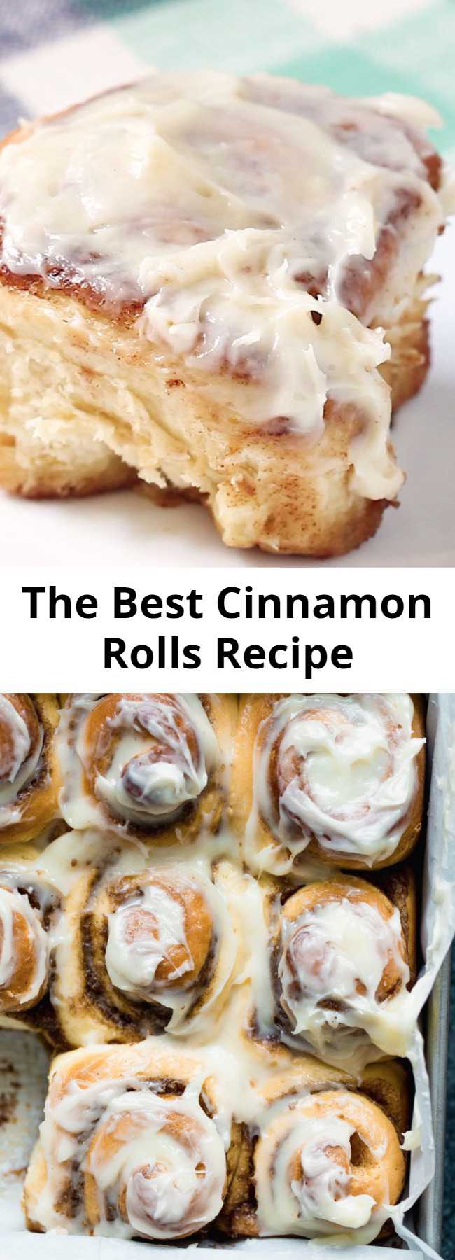 The Best Cinnamon Rolls Recipe - The BEST cinnamon rolls in the WORLD. Big, fluffy, soft and absolutely delicious. You’ll never go back to any other recipe once you try this one! This cinnamon roll recipe includes options to make them overnight or ahead of time and even freeze them.